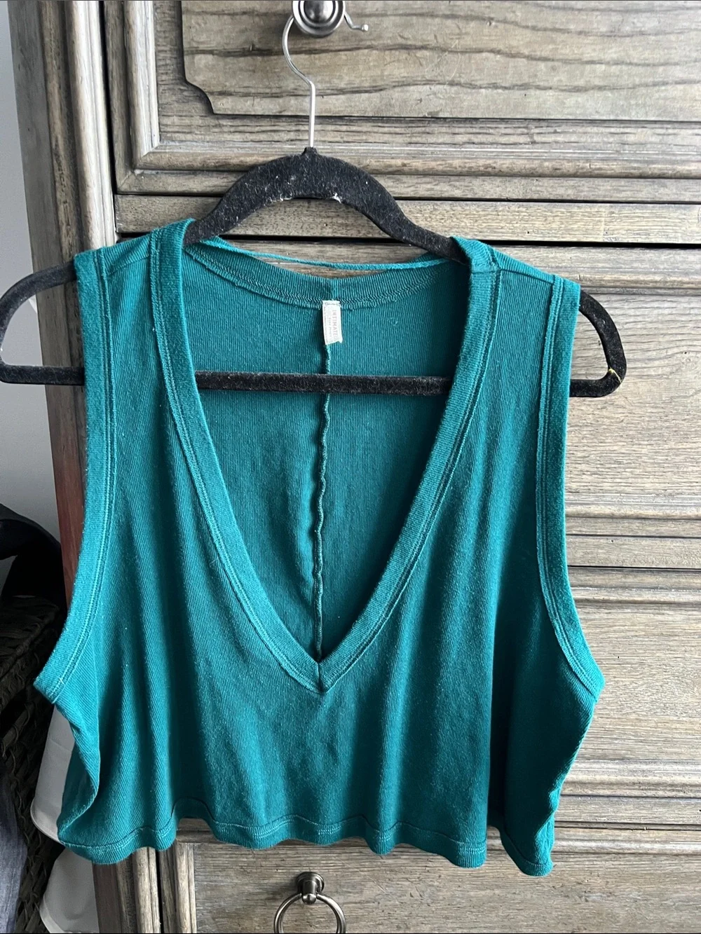 Intimately Free People Teal V-Neck Top